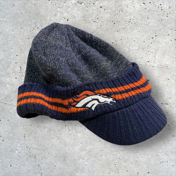 Denver Broncos NFL Knit Visor Beanie On Field Reebok One Size Acrylic Cotton - Picture 3 of 5